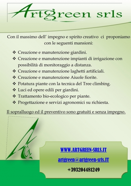Benvenuti nel nostro sito web - Artgreen-.srls